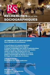 Recherches sociographiques. Vol. 57 No. 2-3, Mai-Décembre 2016