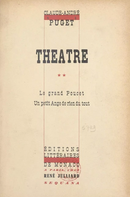 Théâtre (2) - Claude-André Puget - (Julliard) réédition numérique FeniXX