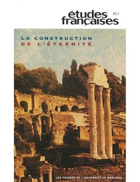 Études françaises. Volume 37, numéro 1, 2001