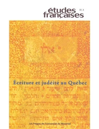 Études françaises. Volume 37, numéro 3, 2001