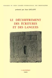 Le déchiffrement des écritures et des langues