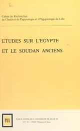 Études sur l'Égypte et le Soudan ancien (1)