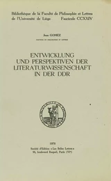 Entwicklung und Perspektiven der Literaturwissenschaft in der DDR