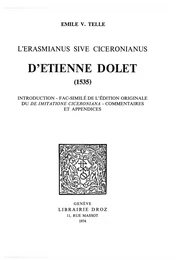 L’"Erasmianus sive Ciceronianus" d’Etienne Dolet, 1535