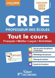 Concours CRPE - Professeur des écoles - Concours 2023-2024 - Tout le cours - Ecrit et oral