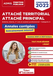 Annales corrigées Attaché territorial - Attaché principal - Catégorie A - Concours 2022