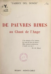 De pauvres rimes au Chant de l'ange