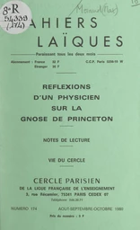 Réflexions d'un physicien sur la gnose de Princeton