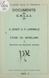 Étude du Novellino (1). Répertoires des structures narratives