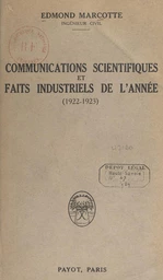 Communications scientifiques et faits industriels de l'année