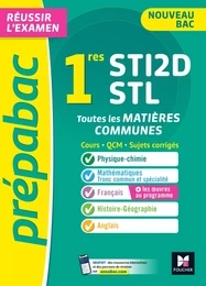 Prépabac 1re STI2D/STL - Toutes les matières communes - Cours et entraînement contrôle continu 2025