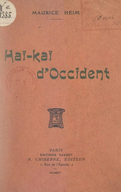 Haï-Kaï d'Occident - Maurice Heim - FeniXX réédition numérique