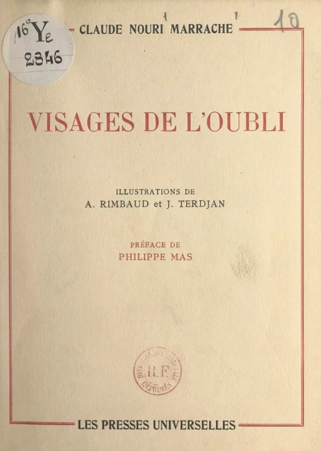 Visages de l'oubli - Claude Nouri Marrache - FeniXX réédition numérique