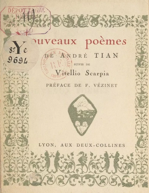 Nouveaux poèmes - André Tian - FeniXX réédition numérique