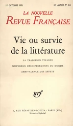 Vie ou survie de la littérature N° 214